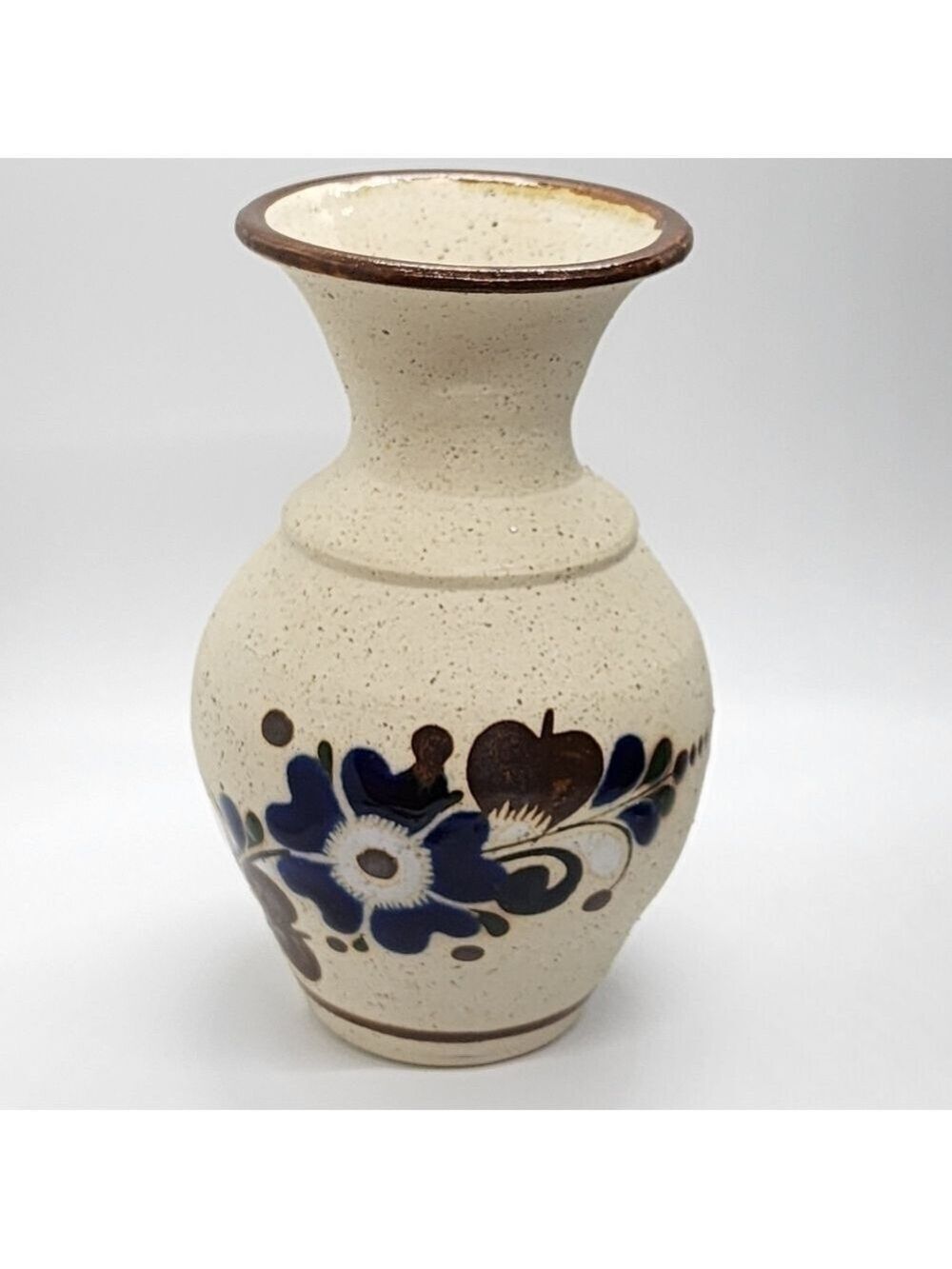 Mexican pottery Tonala floral 5.5" vase